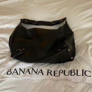 Banana Republic Dark Leather Hobo Bag